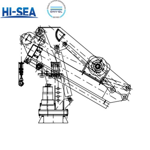 10kN×5m Marine Hydraulic Telescopic Folding Crane